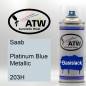 Preview: Saab, Platinum Blue Metallic, 203H: 400ml Sprühdose, von ATW Autoteile West.
